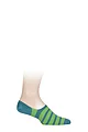 Mens 1 Pair Falke Even Stripe High Cut Cotton Invisible Socks - Petrol