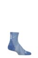Mens and Women's 1 Pair BUFF Run Hike DRYFLX® Quarter Length Socks - Washed Blue