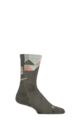 Mens and Womens 1 Pair BUFF Thermonet Hike Crew Length Socks - Beetle Green