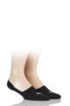 Mens and Ladies 2 Pair Puma Footies Trainer Socks with Silicone Heel Grip - Black