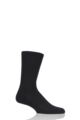 Mens 1 Pair Falke Teppich Im Schuh 'Carpet In Shoe' Virgin Wool Ribbed Socks - Black