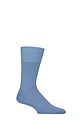 Mens 1 Pair Falke Airport Plain Virgin Wool and Cotton Business Socks - Cornflower Blue