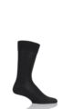 Mens 1 Pair Falke Sensitive London Cotton Left and Right Socks With Comfort Cuff - Black