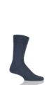 Mens 1 Pair Falke Sensitive London Cotton Left and Right Socks With Comfort Cuff - Navy Blue Melange