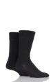 Mens 2 Pair Falke Swing Plain Cotton Socks - Black