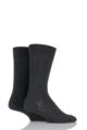 Mens 2 Pair Falke Swing Plain Cotton Socks - Anthracite Melange