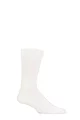 Mens 1 Pair Falke Sensitive London Cotton Left and Right Socks With Comfort Cuff - White