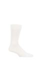 Mens 1 Pair Falke Sensitive London Cotton Left and Right Socks With Comfort Cuff - White