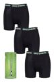Mens 3 Pack SOCKSHOP Lazy Panda Bamboo Boxer Shorts - Black with Green