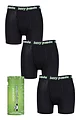 Mens 3 Pack SOCKSHOP Lazy Panda Bamboo Boxer Shorts - Black with Green
