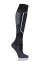 Ladies 1 Pair Falke SK4 Light Volume Wool Ski Socks - Black