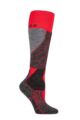 Ladies 1 Pair Falke SK2 Medium Volume Wool Ski Socks - Red