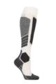 Ladies 1 Pair Falke SK2 New Medium Volume Wool Ski Socks - Off White 2