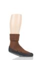 Mens 1 Pair Falke Cosyshoe Virgin Wool Home Socks - Dark Brown