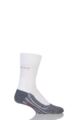 Mens 1 Pair Falke RU4 Cool Volume Ergonomic Cushioned Crew Running Socks - White / Grey