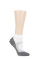 Ladies 1 Pair Falke RU4 Short Light Volume Ergonomic Cushioned Cool Short Running Socks - White / Grey