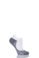 Ladies 1 Pair Falke RU4 Invisible Light Volume Ergonomic Cushioned Invisible Running Socks - White / Grey