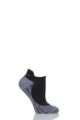 Ladies 1 Pair Falke RU4 Invisible Light Volume Ergonomic Cushioned Invisible Running Socks - Black / Grey