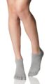 Ladies 1 Pair ToeSox Full Toe Organic Cotton Low Rise Yoga Socks - Heather Grey