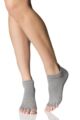Mens and Ladies 1 Pair ToeSox Half Toe Organic Cotton Low Rise Yoga Socks - Heather Grey