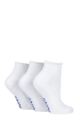 Women's 3 Pair SOCKSHOP IOMI FootNurse Cushioned Foot Gentle Grip Diabetic Ankle Socks - White