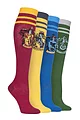 Women's SOCKSHOP 4 Pair Harry Potter House Badges Cotton Knee High Socks - Assorted