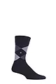 Mens 1 Pair Burlington Manchester Argyle Cotton Socks - Black / Greys