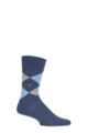 Mens 1 Pair Burlington Manchester Argyle Cotton Socks - Blueberry Peel
