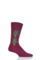 Mens 1 Pair Burlington Christmas Tree Argyle Cotton Socks - Red