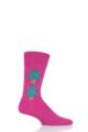 Mens 1 Pair Burlington Christmas Tree Argyle Cotton Socks - Pink