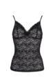 Ladies 1 Pair Kinky Knickers Nottingham Lace Strappy Cami Top In 4 Colours - Black