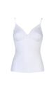 Ladies 1 Pair Kinky Knickers Simply Plain Cami Vest with Nottingham Lace Trim In White - White