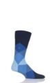 Mens 1 Pair Burlington Clyde Cotton All Over Blend Argyle Socks - Navy / Blue