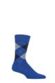 Mens 1 Pair Burlington King Argyle Cotton Socks - Blue
