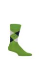 Mens 1 Pair Burlington King Argyle Cotton Socks - Green