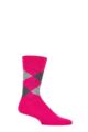 Mens 1 Pair Burlington King Argyle Cotton Socks - Pink