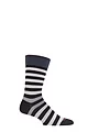 Mens 1 Pair Burlington Blackpool Multi Striped Cotton Socks - Black