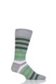 Mens 1 Pair Burlington Blackpool Multi Striped Cotton Socks - Grey