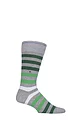 Mens 1 Pair Burlington Blackpool Multi Striped Cotton Socks - Grey