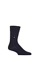Mens 1 Pair Burlington Dover Virgin Wool Ribbed Socks - Navy