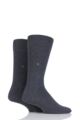 Mens 2 Pair Burlington Everyday Cotton Socks - Charcoal