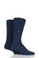 Mens 2 Pair Burlington Everyday Cotton Socks - Marine