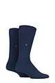 Mens 2 Pair Burlington Everyday Cotton Socks - Marine