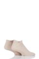 Mens 2 Pair Burlington Everyday Cotton Trainer Socks - Beige