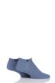 Mens 2 Pair Burlington Everyday Cotton Trainer Socks - Denim