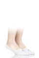 Mens 2 Pair Burlington Everyday Invisible Cotton Socks - White 2