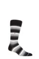 Mens 1 Pair Burlington Organic Cotton Striped Socks - Black