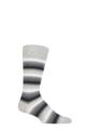 Mens 1 Pair Burlington Organic Cotton Striped Socks - Grey