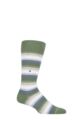 Mens 1 Pair Burlington Organic Cotton Striped Socks - Green