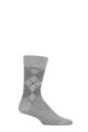 Mens 1 Pair Burlington Organic Cotton Bolton Argyle Socks - Grey